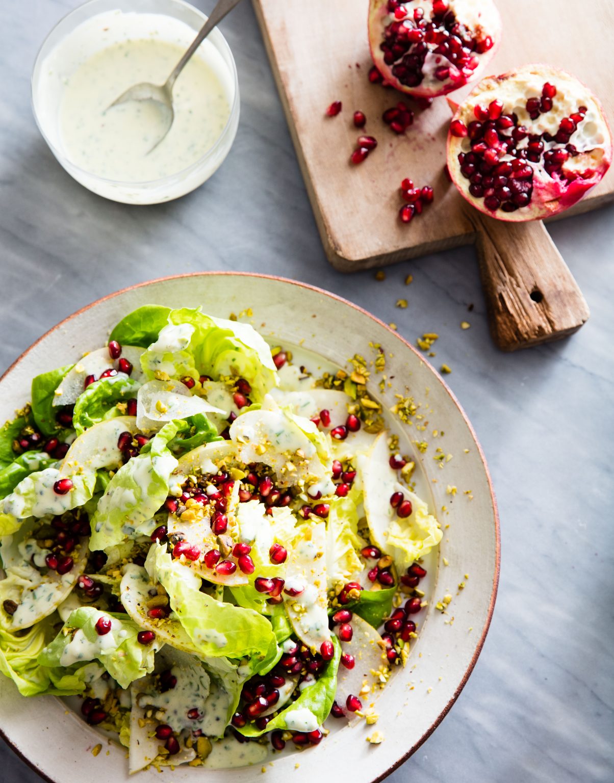 Butter Lettuce Salad with Asian Pears, Pistachios, and Pomegranate ...